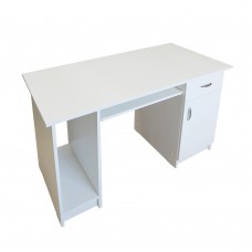 Birou Nero cu 1 usa si 1 sertar, Alb, 120 x 74 x 60 cm